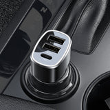 Incarcator auto Yesido Incarcator auto (Y47), Dual USB, Type-C, Incarcare rapida, 49W, Aliaj aluminiu, negru