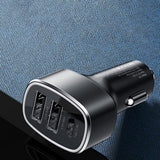 Incarcator auto Yesido Incarcator auto (Y47), Dual USB, Type-C, Incarcare rapida, 49W, Aliaj aluminiu, negru