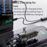 Incarcator auto Yesido Incarcator auto (Y58), USB, Type-C, cu Cable Lightning, Type-C, Incarcare rapida, 60W, 120cm, gri