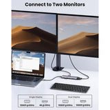 Hub USB UGREEN Docking station CM498 (15601), USB-C to Type-C, 3x USB, HDMI, RJ45, Jack 3.5mm, VGA, TF, SD Card, gri
