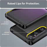 Husa pentru Sony Xperia 1 V, Techsuit Carbon Silicone, negru