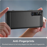 Husa pentru Sony Xperia 1 V, Techsuit Carbon Silicone, negru
