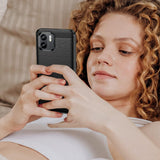 Husa pentru Xiaomi Redmi A1, Techsuit Carbon Silicone, negru