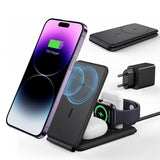 Incarcator wireless ESR Premium 3in1 Travel Wireless Charging Set (2C569A), pentru iPhone, MFi Apple Watch, AirPods, Qi2 15W, alb