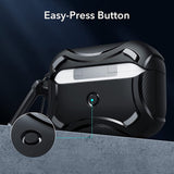 Husa casti pentru AirPods Pro 1/2, ESR, Cyber Armor Tough Case Halolock, alb