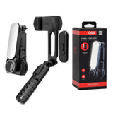 Gimbal Techsuit Gimbal Mini Selfie stick (Q09), Trepied stabilizator cu LED Light si Bluetooth Telecomanda, 70cm, negru