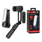 Gimbal Techsuit Gimbal Mini Selfie stick (Q09), Trepied stabilizator cu LED Light si Bluetooth Telecomanda, 70cm, negru