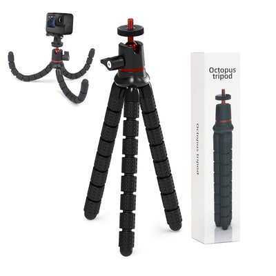 Techsuit Octopus Tripod (JX-004), pentru Phone and GoPro Action Camera, portabil, Flexible, Negru