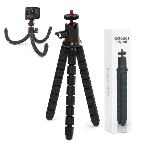 Techsuit Octopus Tripod (JX-004), pentru Phone and GoPro Action Camera, portabil, Flexible, Negru