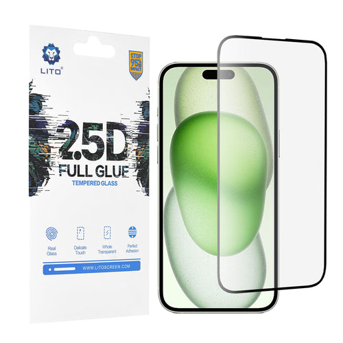 Folie de protectie pentru iPhone 15 Plus, Lito 2.5D FullGlue Glass
