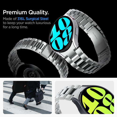 Curea pentru Samsung Galaxy Watch6 44mm, Spigen Modern Fit (AMP06498), argintiu