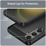 Husa pentru Samsung Galaxy S24 Plus, Techsuit Carbon Silicone, albastru