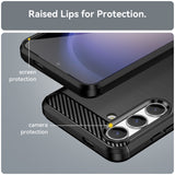 Husa pentru Samsung Galaxy S24, Techsuit Carbon Silicone, albastru