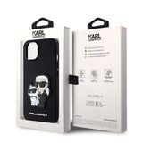 Husa Karl Lagerfeld compatibila cu iPhone 14 Pro, TPU, piele ecologica Saffiano, Negru