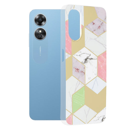Husa pentru OPPO A17, Techsuit Marble Series, mov