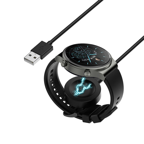 Incarcator wireless Techsuit SmartWatch Wireless Cablu de incarcare (THC1), pentru Huawei Watch 4/4 Pro/Honor 4 Pro, USB, 10W, Suport de birou, negru