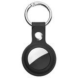 Techsuit Secure Leather Holder (SLH1), Apple AirTag Case, cu Metal Ring, Albastru