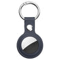 Techsuit Secure Leather Holder (SLH1), Apple AirTag Case, cu Metal Ring, Albastru