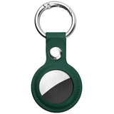 Techsuit Secure Leather Holder (SLH1), Apple AirTag Case, cu Metal Ring, Albastru