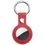 Techsuit Secure Leather Holder (SLH1), Apple AirTag Case, cu Metal Ring, Albastru