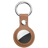 Techsuit Secure Leather Holder (SLH1), Apple AirTag Case, cu Metal Ring, Albastru