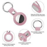 Techsuit Secure Leather Holder (SLH1), Apple AirTag Case, cu Metal Ring, Albastru