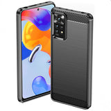 Husa pentru Xiaomi Redmi Note 11 Pro 4G, Techsuit Carbon Silicone, negru