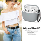 Husa casti pentru AirPods 3, Techsuit Silicone Case Smooth Ultrathin Material, gri