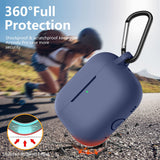 Husa casti pentru AirPods Pro 1/2, Techsuit Silicone Case Smooth Ultrathin Material Navy, alb