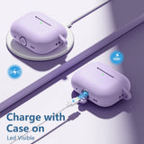 Husa casti pentru AirPods Pro 1/2, Techsuit Silicone Case Smooth Ultrathin Material, gri