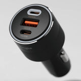 Incarcator auto Ringke , USB, 2x Type-C, PD30W, QC3.0, cu Ambiental Light, negru