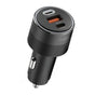 Incarcator auto Ringke , USB, 2x Type-C, PD30W, QC3.0, cu Ambiental Light, negru