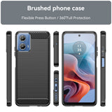 Husa pentru Motorola Moto G04, Techsuit Carbon Silicone, negru
