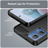 Husa pentru Motorola Moto G04, Techsuit Carbon Silicone, negru