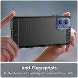 Husa pentru Motorola Moto G04, Techsuit Carbon Silicone, negru