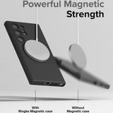 Husa pentru Samsung Galaxy S24 Ultra, Ringke Silicone Magnetic MagSafe, crem