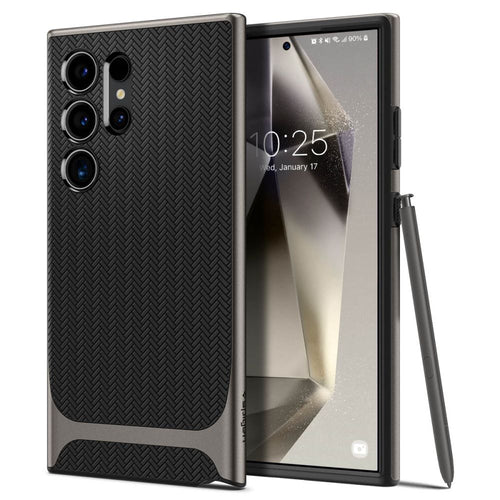 Husa pentru Samsung Galaxy S24 Ultra, Spigen Neo Hybrid (ACS07305), cenusiu