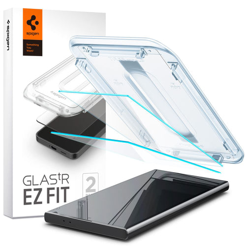 Folie de protectie pentru Samsung Galaxy S24 Ultra, Spigen (2 pack) Glas.tR EZ-FIT (AGL07495)