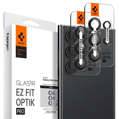 Folie de protectie pentru Samsung Galaxy S24 Ultra, Spigen (2 pack) Optik.tR EZ Fit Pro Camera Glass (AGL07425)