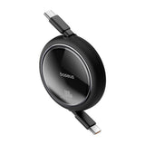 Cablu Baseus de date Free2Draw Mini (P10364500111-00), Type-C to Type-C, 100W, 1m, Retractabil, negru