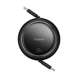 Cablu Baseus de date Free2Draw Mini (P10364500111-00), Type-C to Type-C, 100W, 1m, Retractabil, negru