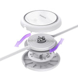 Cablu Baseus de date Free2Draw Mini (P10364500211-00), Type-C to Type-C, 100W, 1m, Retractabil, alb