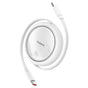 Cablu Baseus de date Free2Draw Mini (P10364500211-00), Type-C to Type-C, 100W, 1m, Retractabil, alb