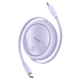 Cablu Baseus de date Free2Draw Mini (P10364500511-00), Type-C to Type-C, 100W, 1m, Retractabil, mov
