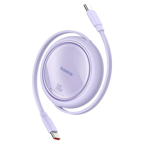 Cablu Baseus de date Free2Draw Mini (P10364500511-00), Type-C to Type-C, 100W, 1m, Retractabil, mov