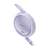 Cablu Baseus de date Free2Draw Mini (P10364500511-00), Type-C to Type-C, 100W, 1m, Retractabil, mov