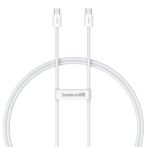 Cablu Baseus de date (P10365200211-00), Type-C to Type-C, 30W, 1m, alb