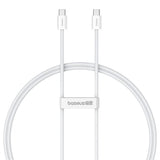 Cablu Baseus de date (P10365200211-01), Type-C to Type-C, 30W, 2m, alb