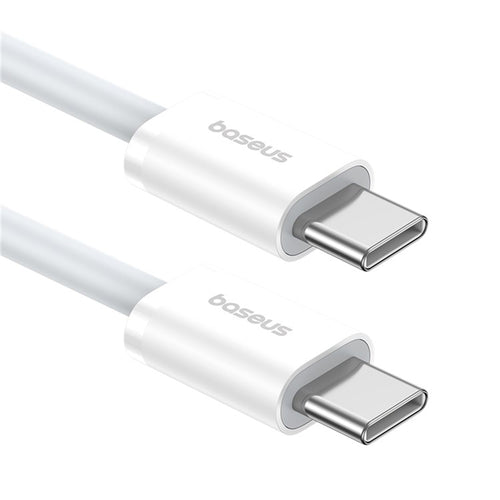 Cablu Baseus de date (P10365200211-01), Type-C to Type-C, 30W, 2m, alb