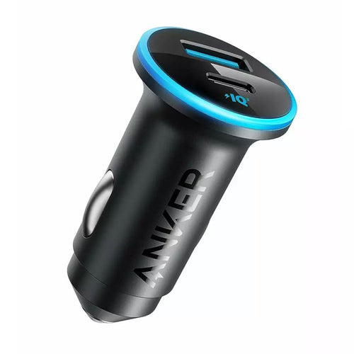 Incarcator auto Anker 323 (A2735G11), USB, Type-C, LED Light, 52.5W, negru